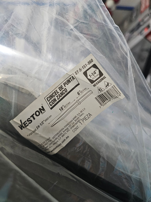 Punta Hexagonal para demoledor neumatico 1-1/4" Weston 18"