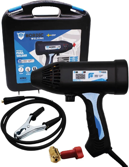 Soldadora Inversora NORDIC tipo pistola Digital 120a 110v Portatil C/estuche