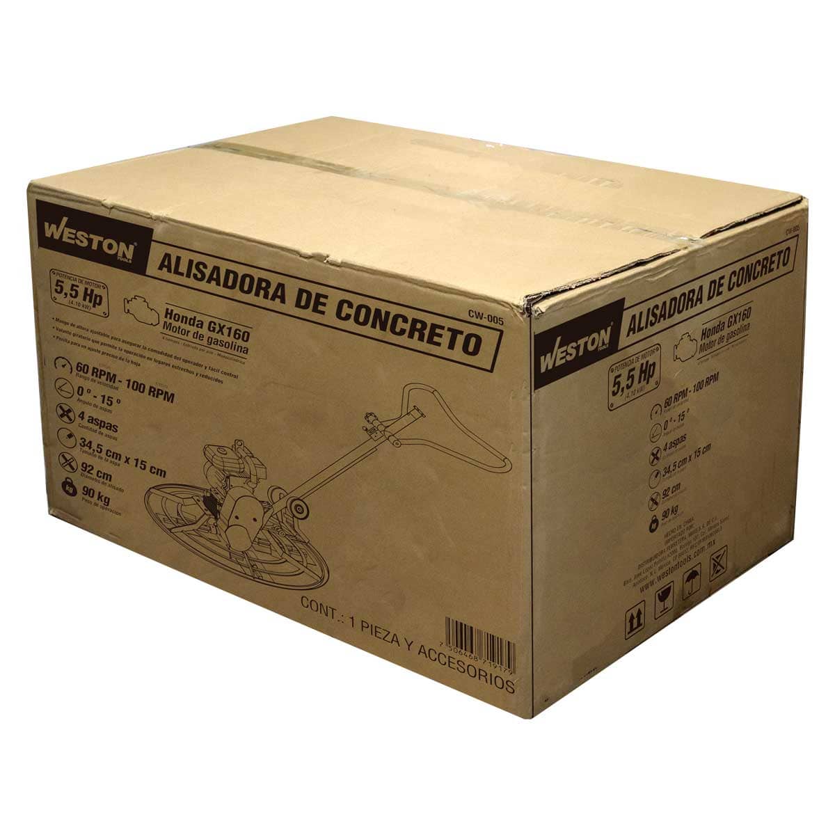 ALISADORA D/CONCRETO MANUAL C/CUCHILLAS 920CM CW-05