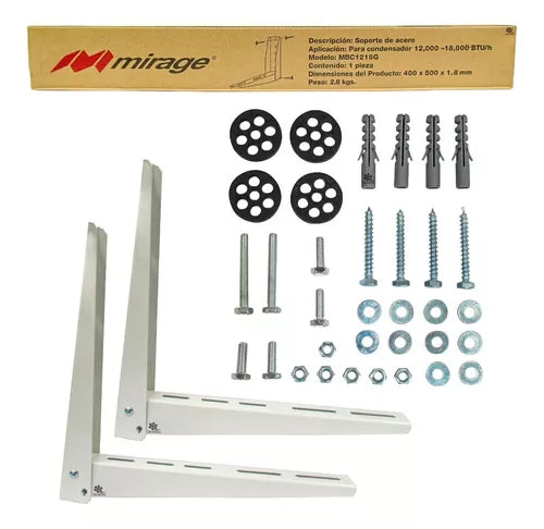 BASE DE PARED PARA MINI SPLIT DE 1 A 1.5 TON MIRAGE mbc1218g