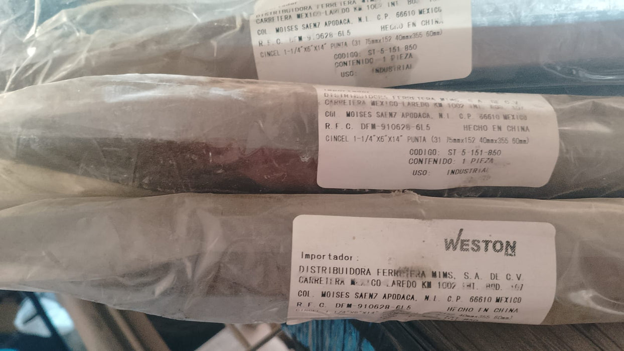 Punta Hexagonal para demoledor neumático 1-1/4" Weston ST-5-151-850